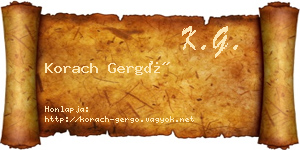 Korach Gergő névjegykártya